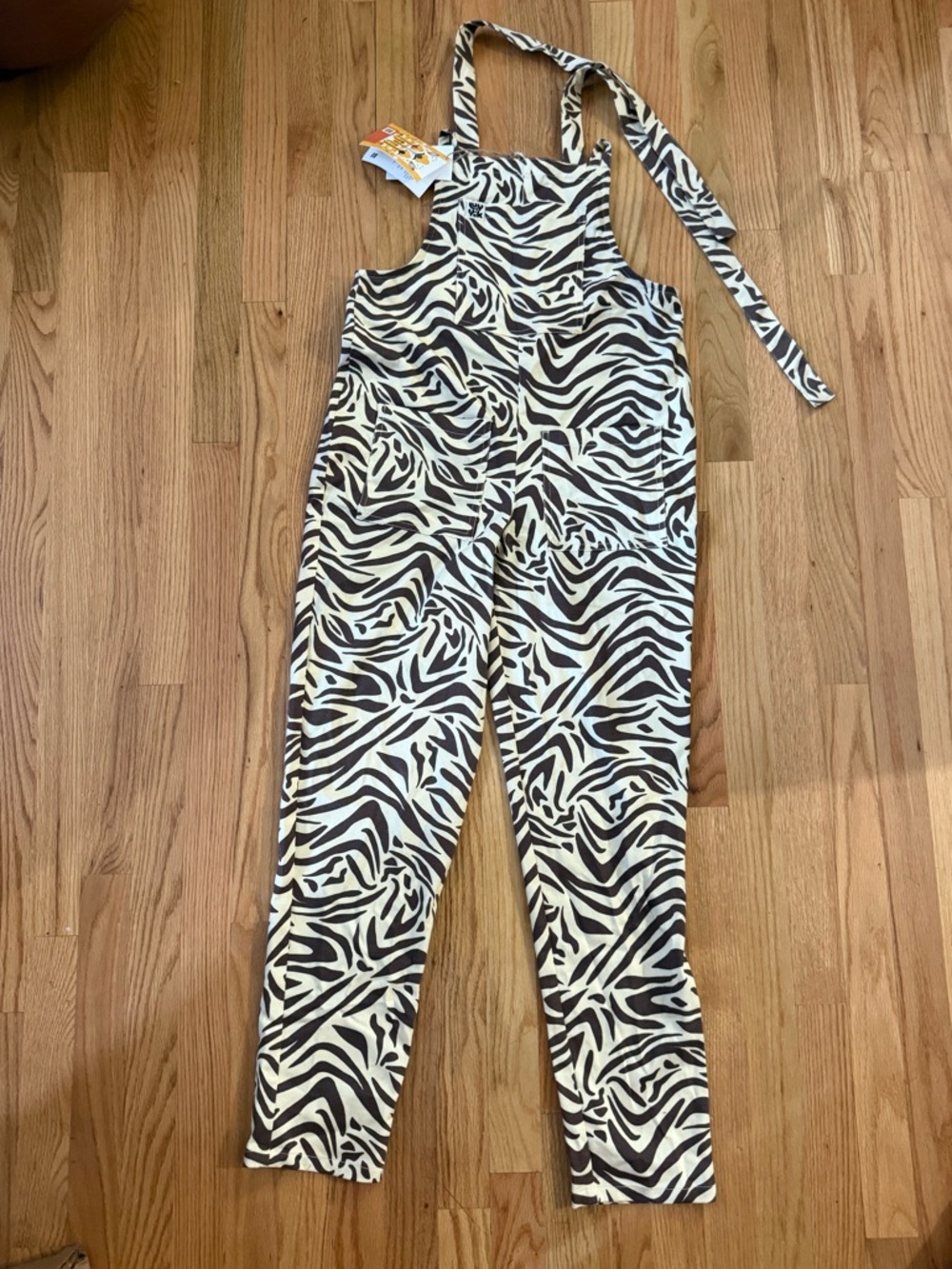Lucy and Yak ORGANIC COTTON Zebra Print Women’s Overalls Jumpsuit NWT